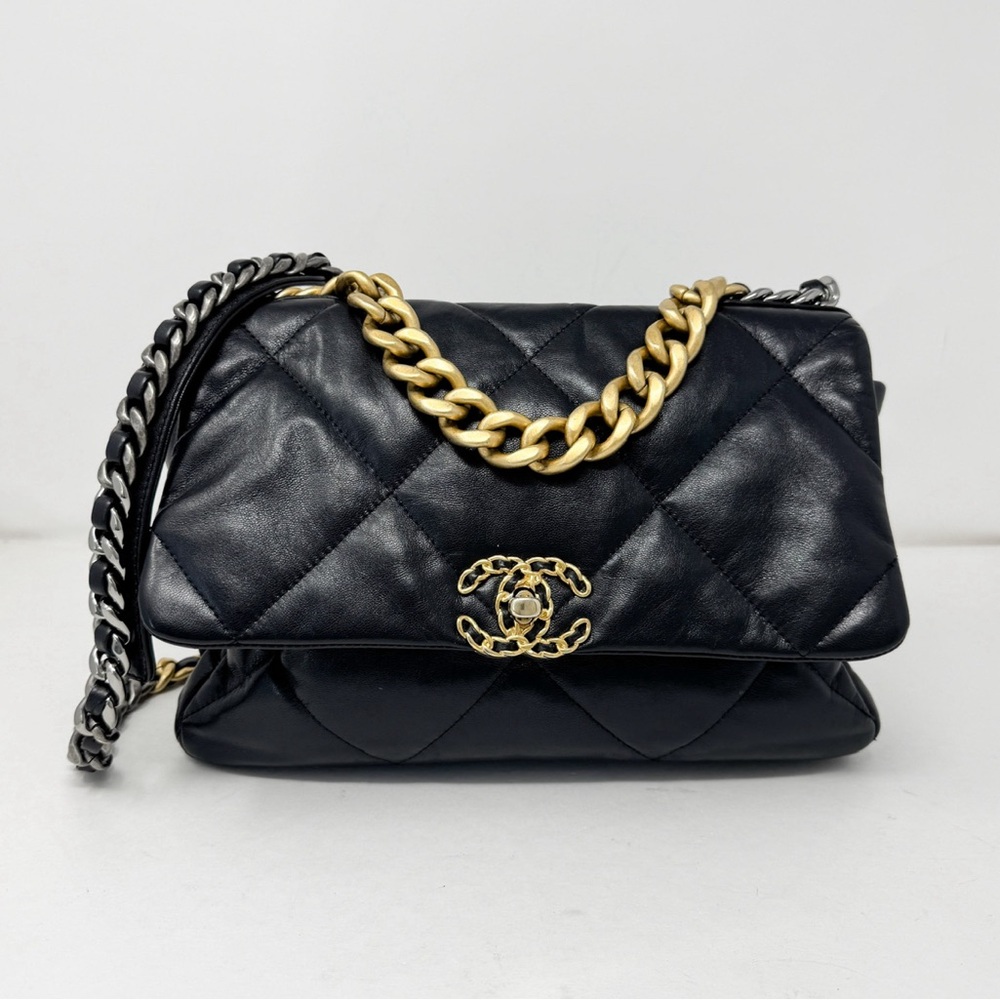 Chanel Lambskin Quilted Large Chanel 19 Flap Bag